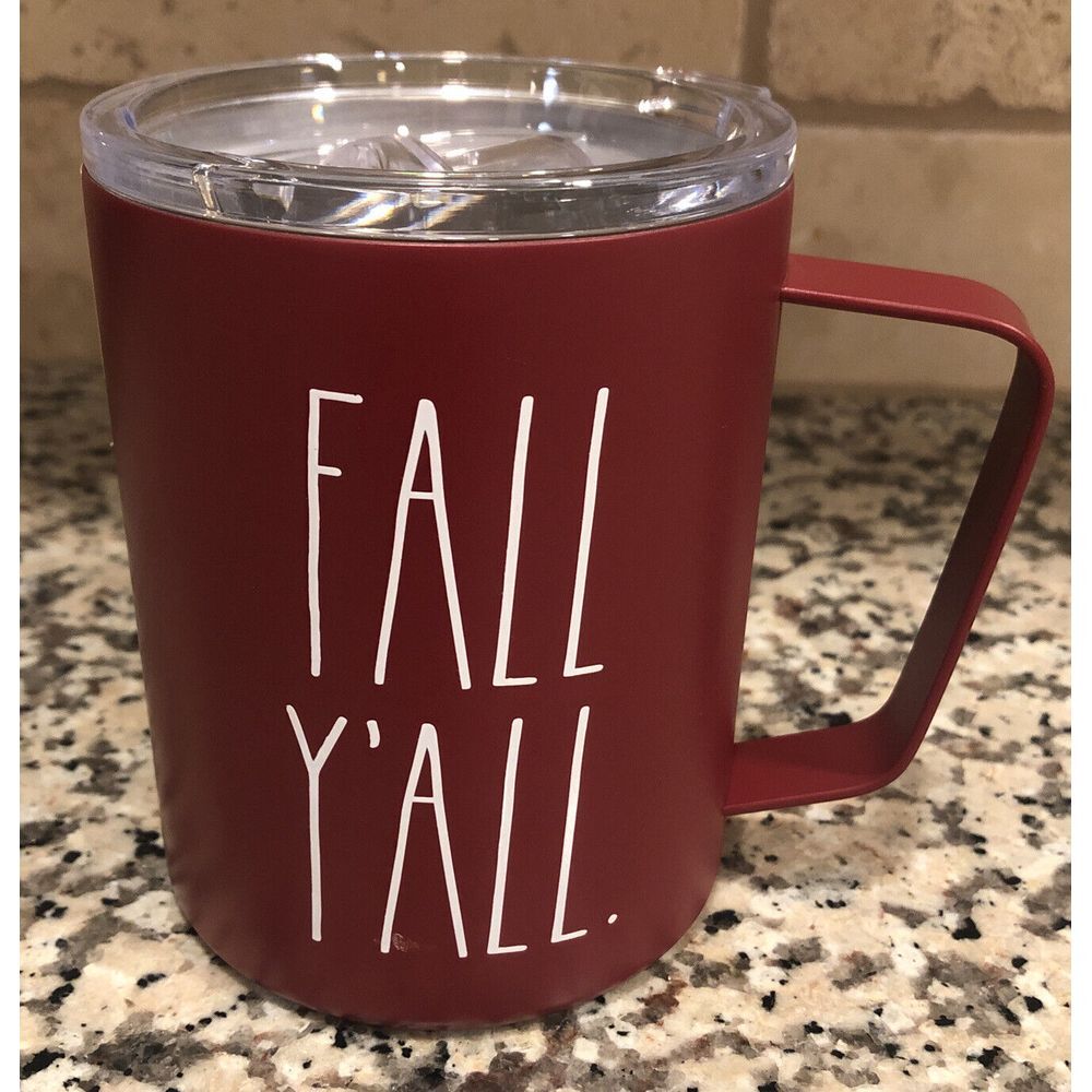 Rae Dunn FALL YA'LL Insulated Stainless‎ Steel Mug w/ Handle and Lid